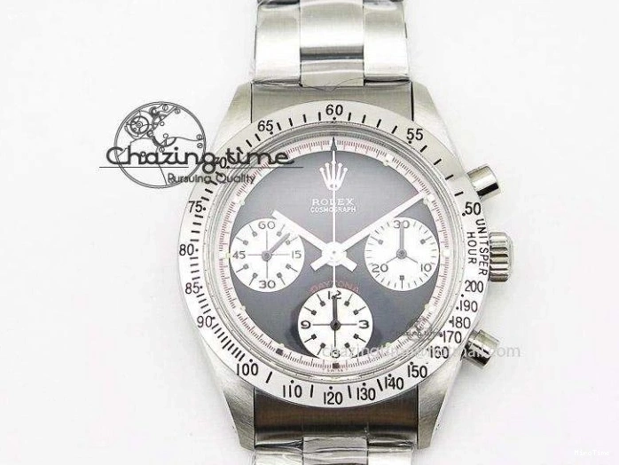 MiroTime 1226 Sleek Custom Daytona 116520 RBOW Rainbow Clean Best Edition Black Dial on SS Bracelet SA 1730